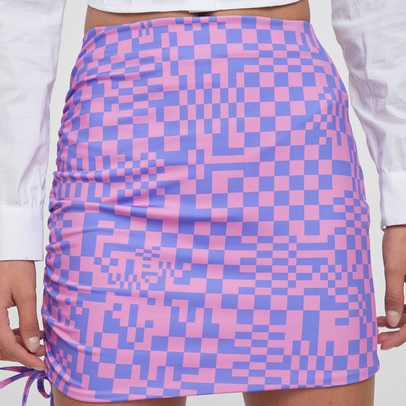 Womens Fashion Plaid Printed Skirts