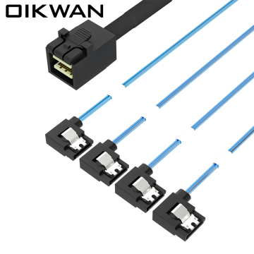 MiniSAS HD SFF-8643 to 4SATA Lateral Bending Cable