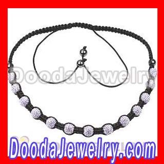2011 Fashion Tresor Paris Macrame Necklace With Lilac Crystal Bead And Hematite 