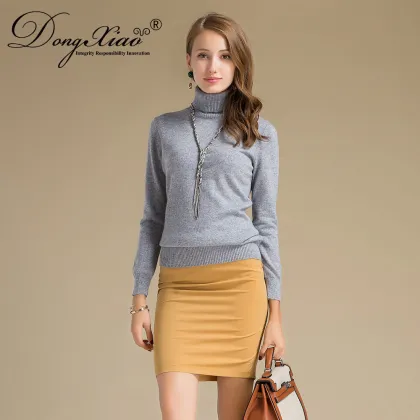 High Quality Long Sleeve Plain Knitted Cashmere Sweater