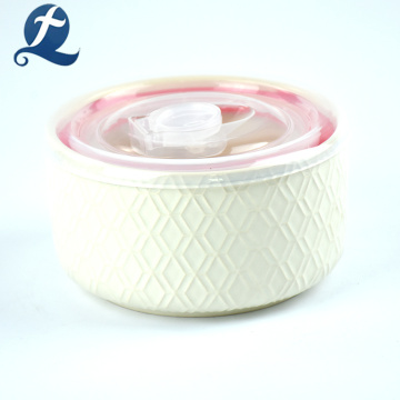 New Fashion Printing Ceramic Salad Bowl with Lid