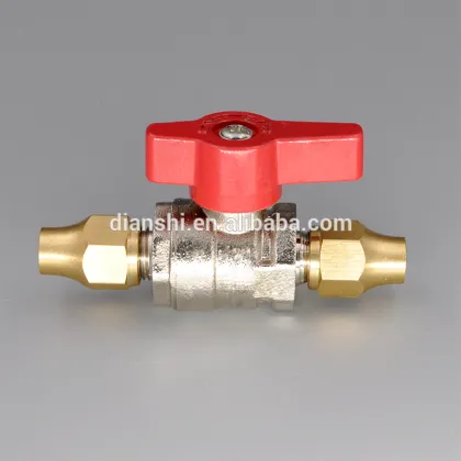 AGA approval brass gas valve with brass flare nut