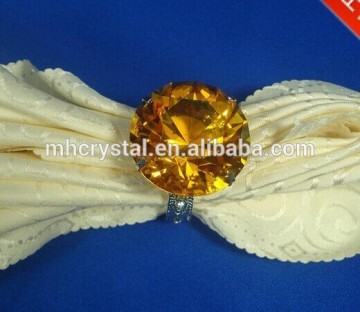 Amber Diamond glass wedding napkin rings MH-00154B
