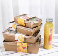 Recipientes para caixas de frutas descartáveis ​​Caixas para alimentos de papel kraft