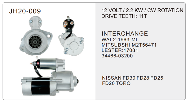 Mitsubishi truck starter-JH20-009-X