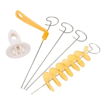 1Set Potato Spiral Cutter Slicer Manual Cutter Spiral Screw Chips Kitchen Accessories Vegetable Spiralizer Spiral Potato Cutter