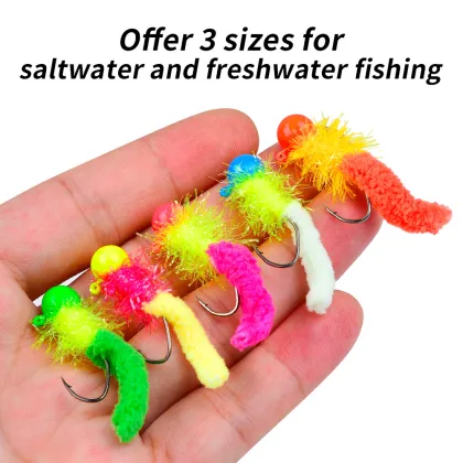 OEM 1g/2g/4g Biomimetic Lead Head Feather Fishing Hooks