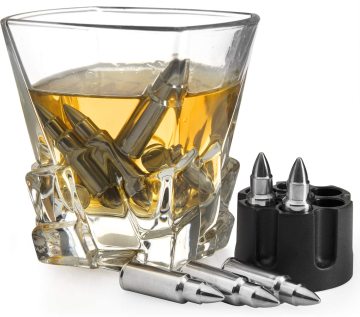 Stainless Steel Whiskey Stones Ice Cubes Chiller with Base