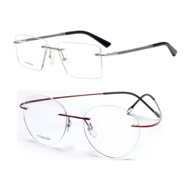 Ready-to-Ship Memory Titanium Flexible Rimless Optical Frames - Premium Quality Titanium Glasses Frame