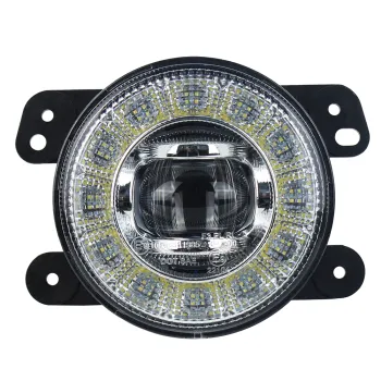 4 Inch Clear LED Bumper Fog Light DRL Kit for Jeep Wrangler JK TJ (Left/Right)