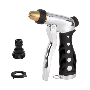 Adjustable Pressure Trigger Hose Connect Zinc Alloy Metal Garden Water Nozzle