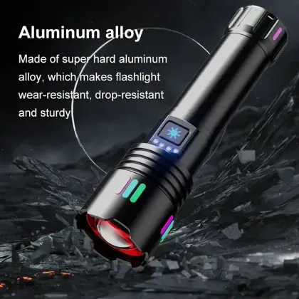 Powerful Waterproof Flashlight with Multifunctional Charging