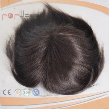 Natural Hair Short Human Hair Full Silicone Mens Toupee