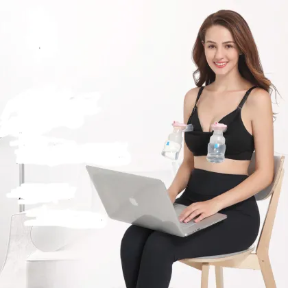 Seamless Breathable Hands-Free Breast Pump Bra