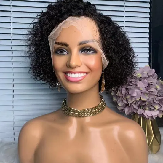 100% Virgin Remy Human Hair Wigs: 13x1, 13x3, 13x4 T-Part Bob Pixie Curls with Lace Frontal and Baby Hair
