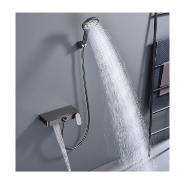 2-in-1 Grey Split Wall-Mounted Bathroom Hot and Cold Shower Faucet Mixer Set