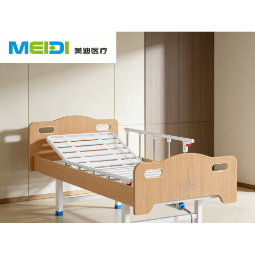 Economic Single Crank Hospital Bed for Clinic Home Care with MDF Board and Wheels