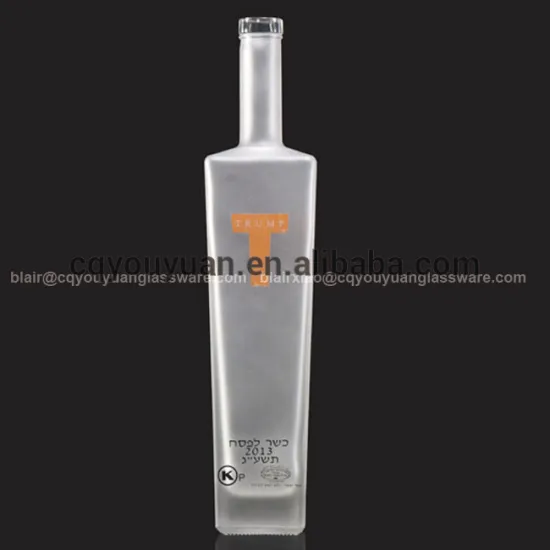 750ML Glass Liquor Bottles Square Russian Vodka Glass Bottle