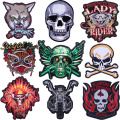 Jas terug motorfiets geborduurde patches Biker Punk