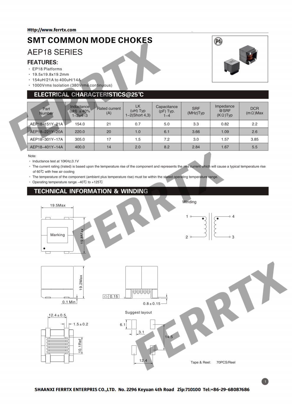 SMD Common Mode Chokes AEP