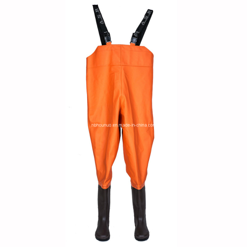 100% Cotton Fabric PVC Coating Breathable Chest Fishing Waders (HNGFW-004)