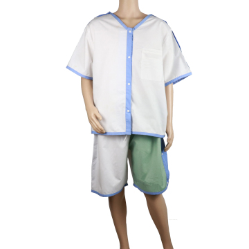 Comfortable 100% Cotton Two-Piece Snap-On Medical Robes and Patient Gowns