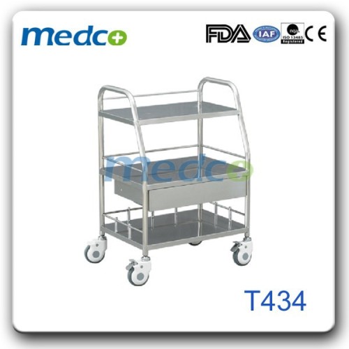 Best price! stainless steel hospital trolley T434
