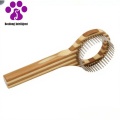 Comfortable Grip Bamboo and Metal Pet Comb
