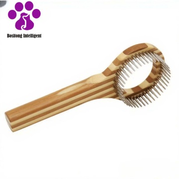 Comfortable Grip Bamboo and Metal Pet Comb