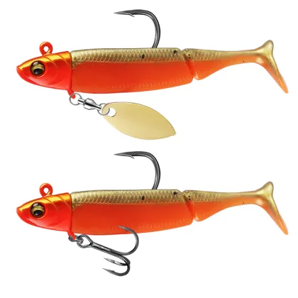 15g-20g Fishing Silicone Shad Bait Glitter Lead Head Jig Swimbait