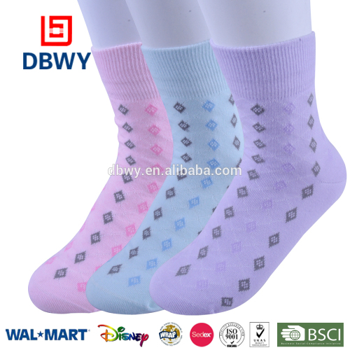 2015 Colorful Pure Cotton Crew Dress Socks for Girls and Women