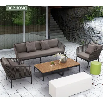 BFP Home Rattan Garden Chair Set for Coffee Shop and Outdoor Patio Furniture