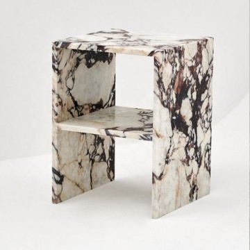 Calacatta Viola Bella Bedside Table - Italy Luxury High End Marmar Bed Meja Sampingan