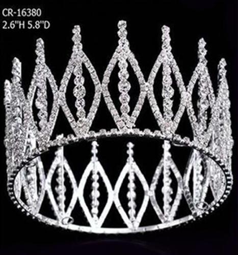 Πλήρης στρογγυλό διαφανές Rhinestone ομορφιά σελίδας Crown