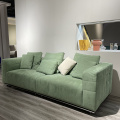 Sofa minimaliste moderne canapé en velours vert clair