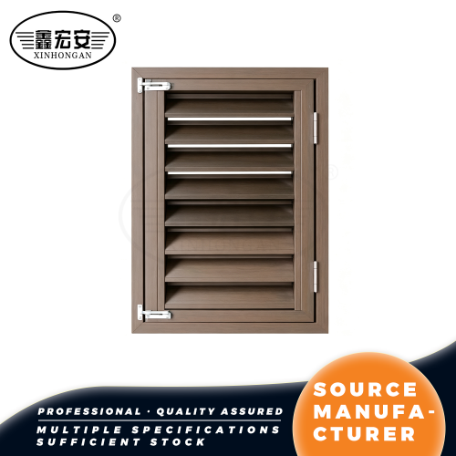Finestra con persiana regolabile in alluminio con venature del legno con apertura verso l'interno
