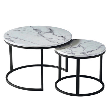 Mesa de té de mármol moderna con diseño elegante