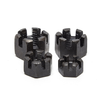 Nikel Nikel-Larutan Nikel DIN 935 Hexagon Slotted Nuts dalam Keluli Tahan Karat dan Keluli Galvanized Untuk Aplikasi Rawatan Air