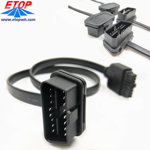 Molde personalizado Ángulo recto OBD2 Cable plano