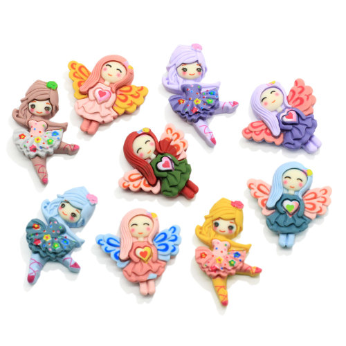 Cute Resin Flat Back Dancing Girls Shape Cartoon Style Kawaii Crafts Slime Making Accessories Charms for Baby Kids Craft DIY