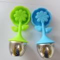 Green Tea Infuser Material Safe Silikon Lotus Handle