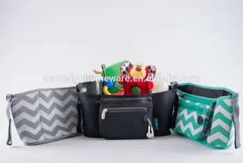 Chevron Pattern Stroller Organizer with Cup Holders