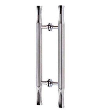Bathroom glass door handle of hotel