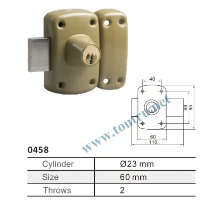 Security rim door lock solid brass lock