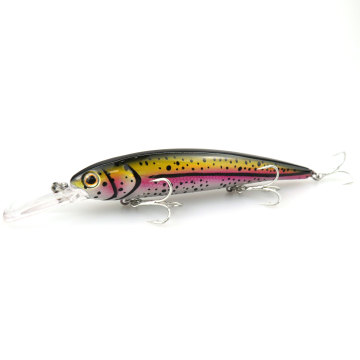 High Quality Fishing Lures: 145mm Long Throw Heavy Sinking Minnow with Treble Hooks - 4-Color Printing