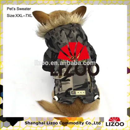 Oversized Pet Clothing Camouflage Color