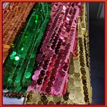 Knitted sequins embroidery