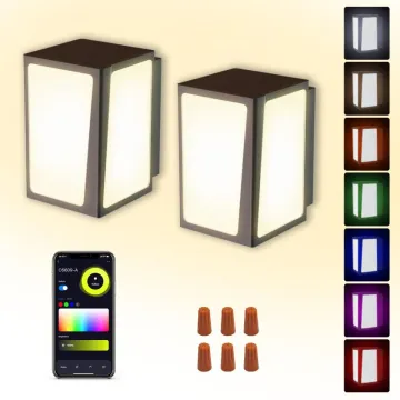 Hot Sale Smart Wireless Voice Control RGBCW 8W LED Wall Lamp IP65 Waterproof