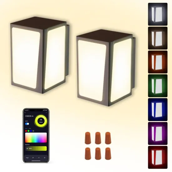 Hot Sale Smart Wireless Voice Control RGBCW 8W LED Wall Lamp IP65 Waterproof