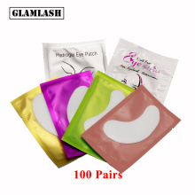 GLAMLASH 100 Pairs/Lot Paper Patches for Eyelash Extension Under Eye Pads Pink Lint free Stickers for False Eyelashes Makeup